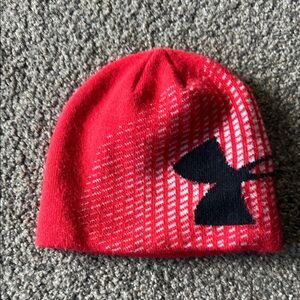 Under Armour Red and Black Knit Beanie